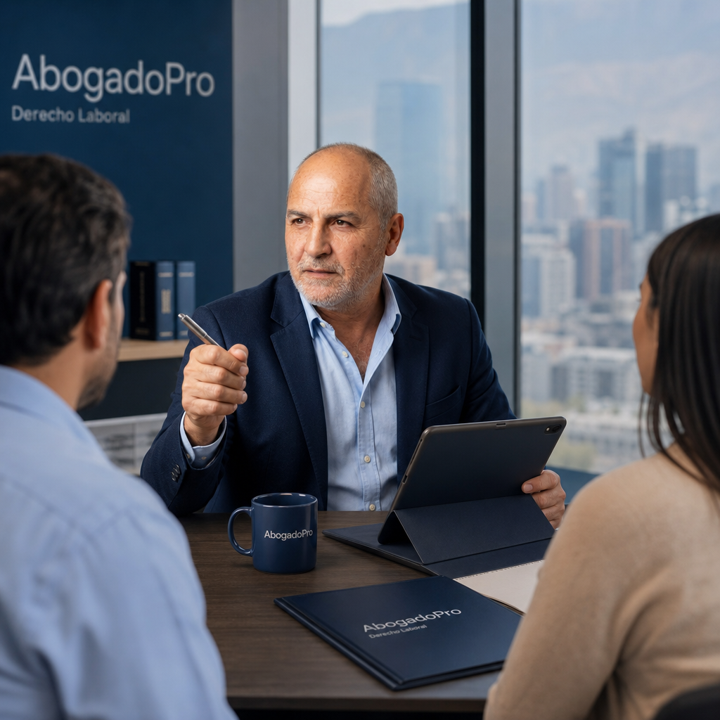 Imagen generada por IA — professional lawyer client consultation modern office meeting