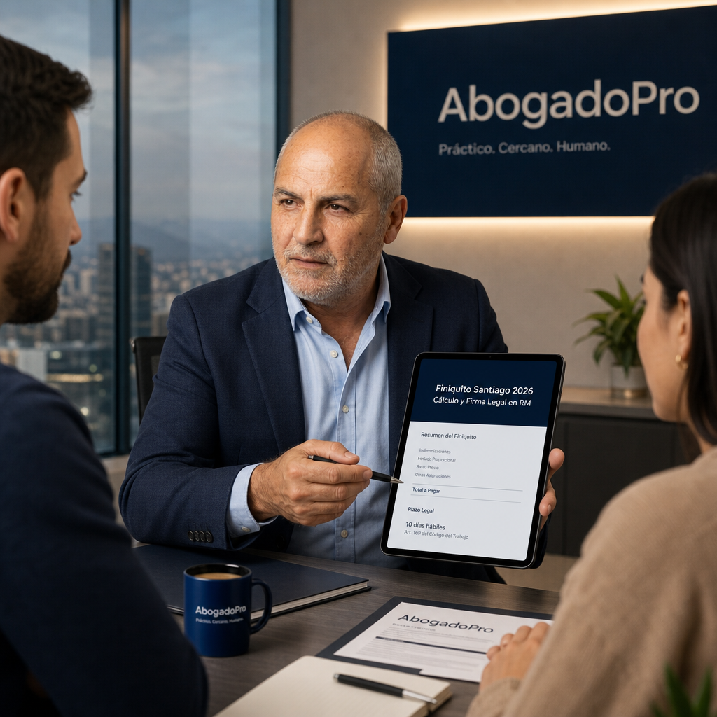 Imagen generada por IA — professional business meeting modern office Santiago