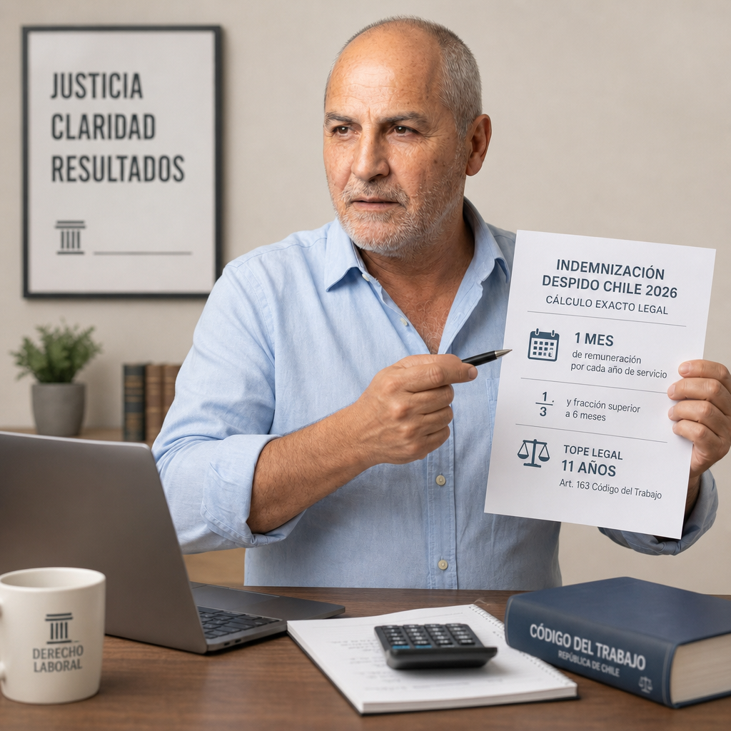 Imagen generada por IA — lawyer office desk document contract signing chile