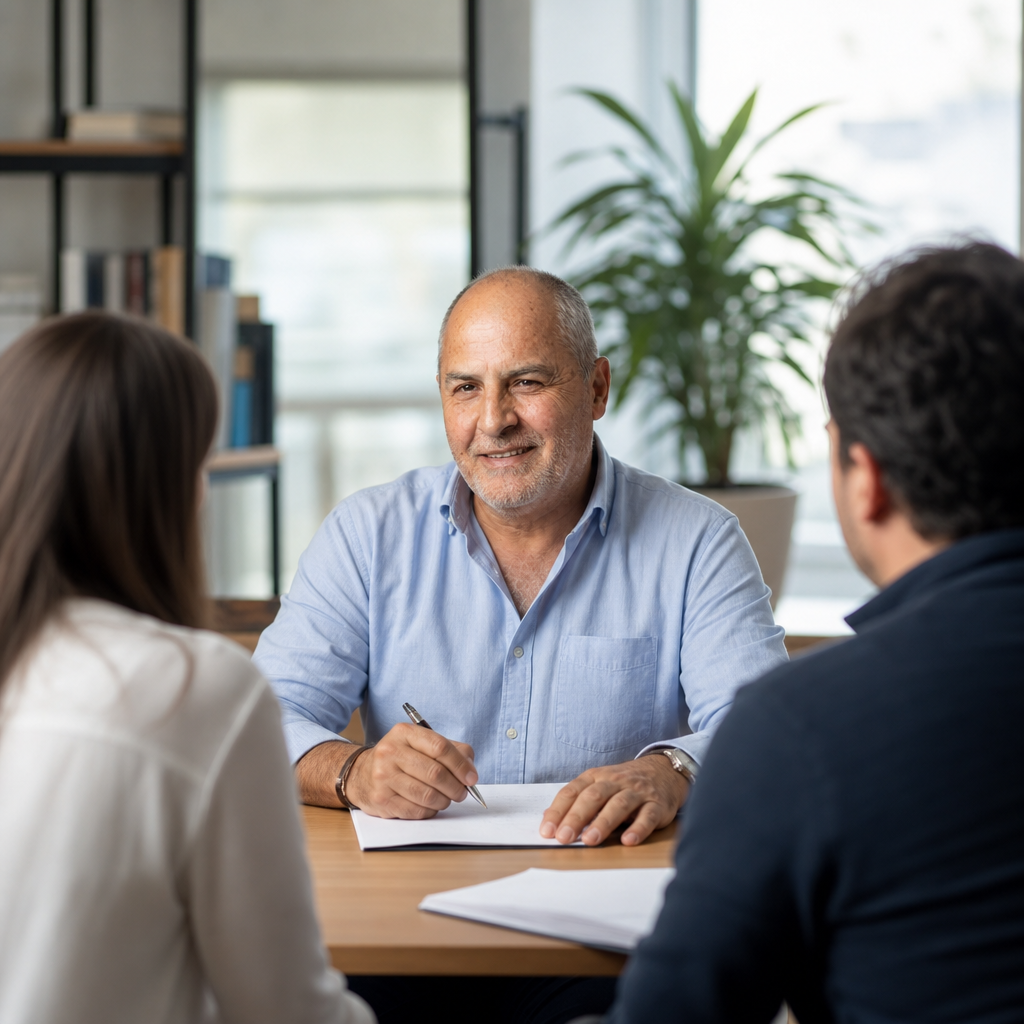 Abogado Familia en Chile — nulidad de matrimonio | Imagen generada por IA — familia lawyer attorney Chile professional office