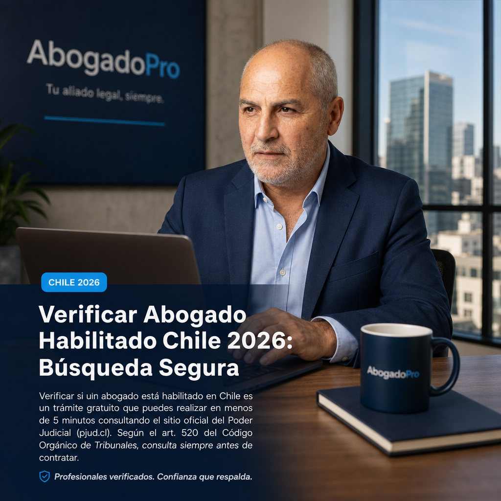 Imagen generada por IA — professional lawyer consultation modern office chile